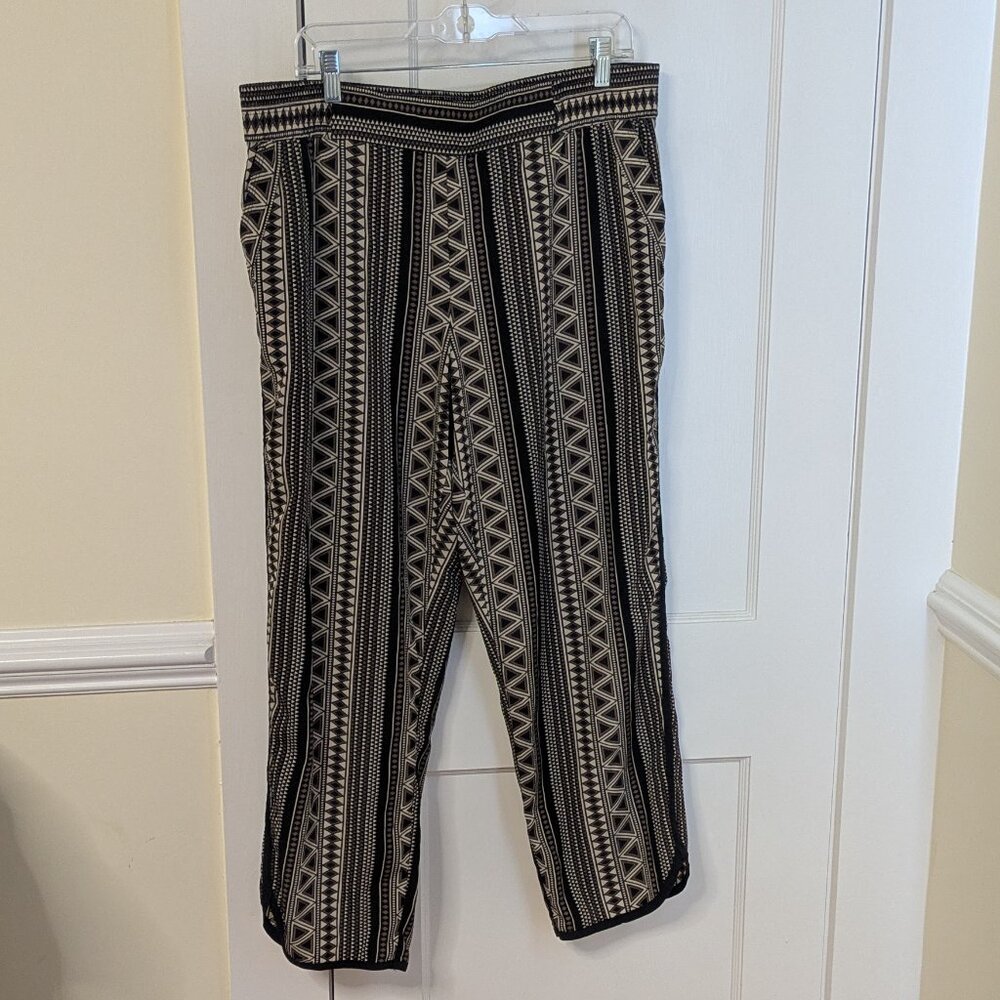 Black, Brown  Light-weight, tribal patter pants with pockets